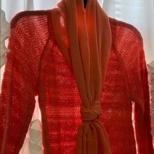 EUC Apt9 Coral Lightweight Sweater and Scarf Combo